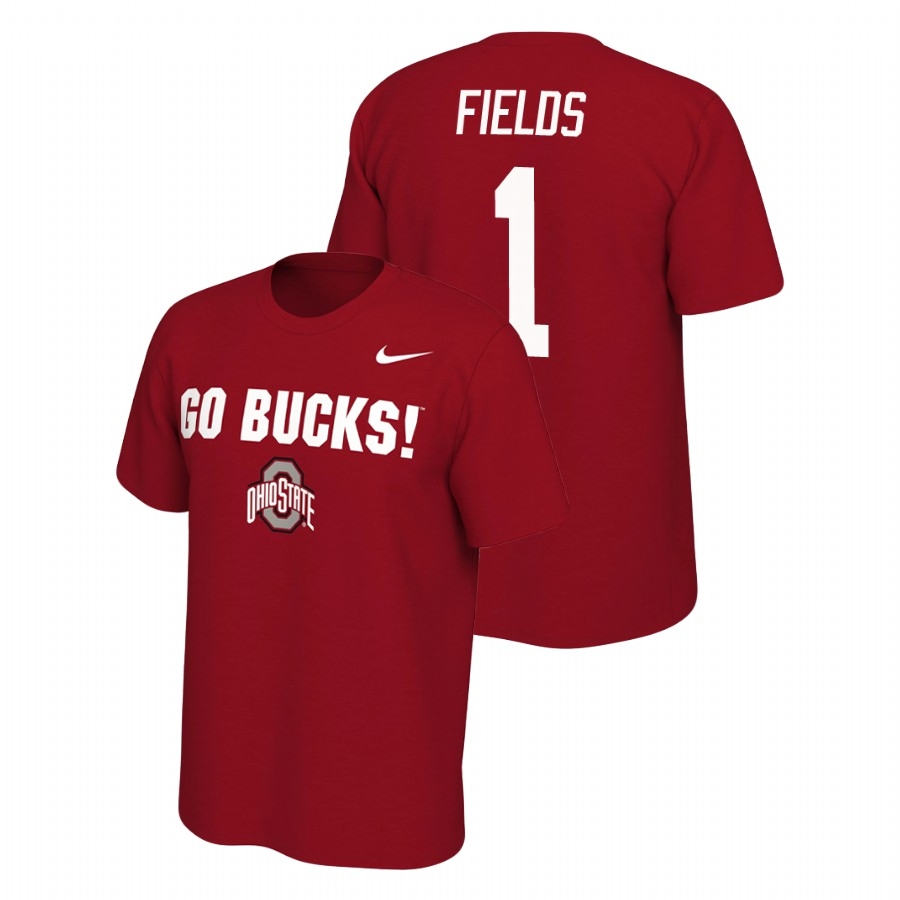 Ohio State Buckeyes Men's NCAA Justin Fields #1 Scarlet Nike Mantra College Football T-Shirt CCL0849RN